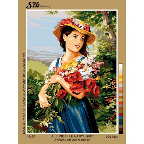 Canevas 45/60 - La jeune fille au bouquet(Z-Buhler)