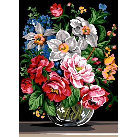 Canevas 45/60 - Bouquet de fleurs