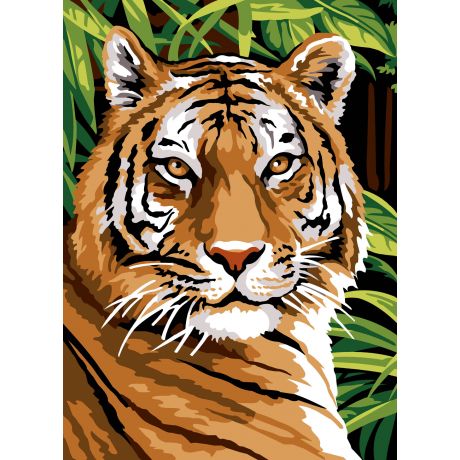 Canevas 45/60 - Le tigre, la jungle en pause