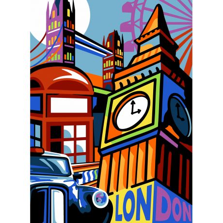 Canevas 45/60 - type affiche London pop