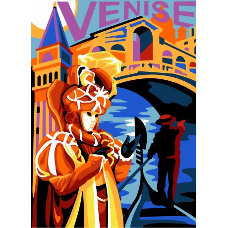 Canevas 45/60 - type affiche Venise pop