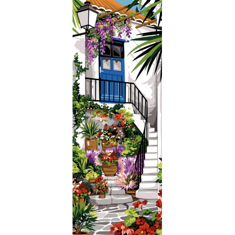 Canevas 25/60 - L'arrière cour de la maison