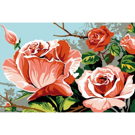 Canevas 30/40 - Fleur Rose