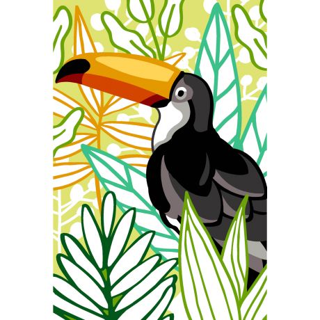 Canevas 30/40 - Oiseau Toucan