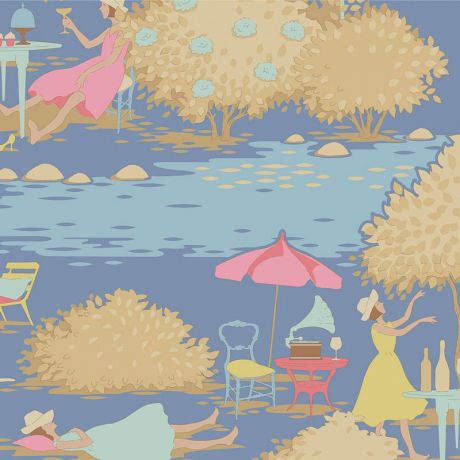 Tissu Tilda sunday brunch blue X 50 CM