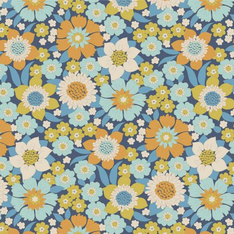 Tissu Tilda Wallflower lauren blue