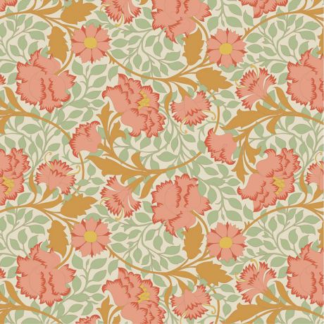 Tissu Tilda songbird flora coral