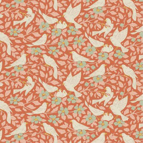 Tissu Tilda songbird ava coral