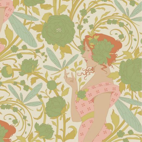 Tissu Tilda songbird aubery green