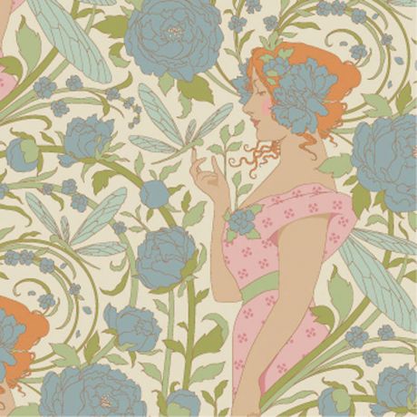 Tissu Tilda songbird aubery blue