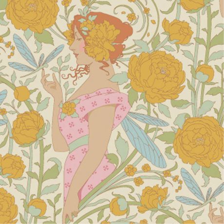 Tissu Tilda songbird aubery mustard