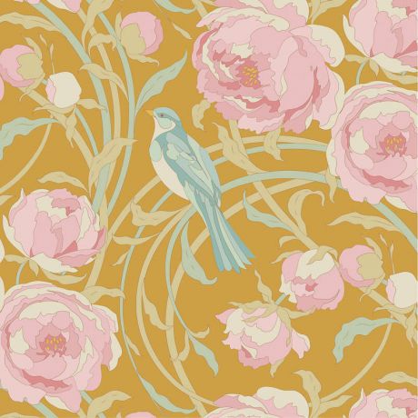Tissu Tilda songbird cora mustard