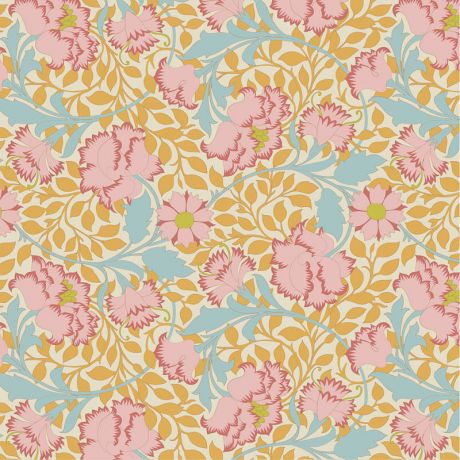 Tissu Tilda songbird flora mustard