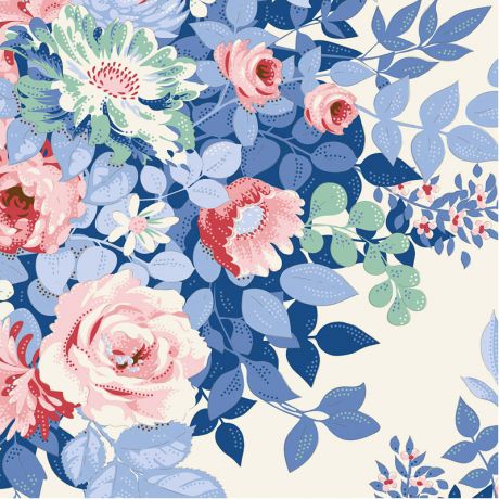 Tissu Tilda Something Blue whimsyflower cream