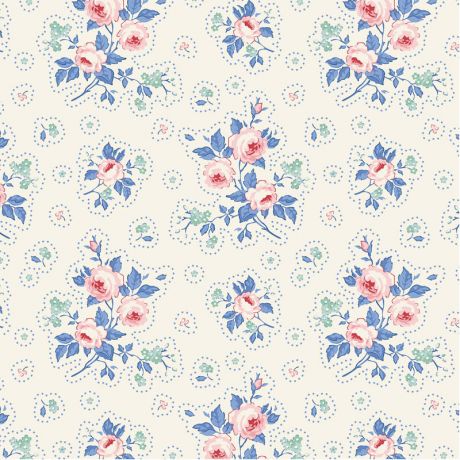 Tissu Tilda Something Blue first kiss cream