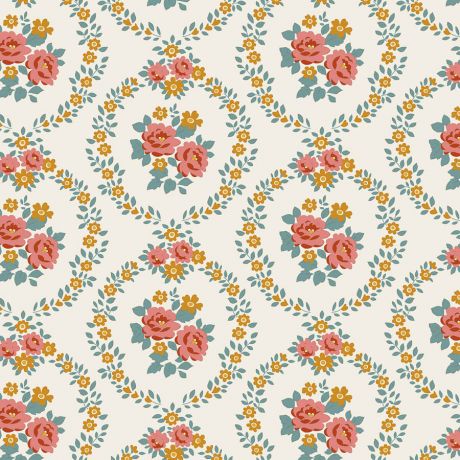 Tissu Tilda Village Life mable warm cream