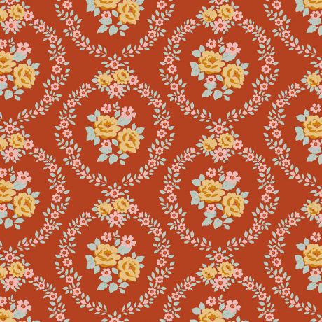 Tissu Tilda Village Life mable rust