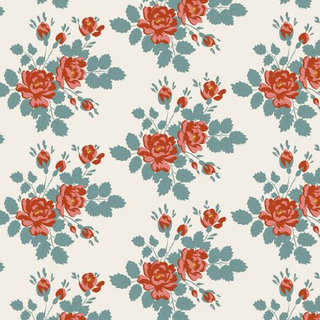 Tissu Tilda Village Life myrtle teal