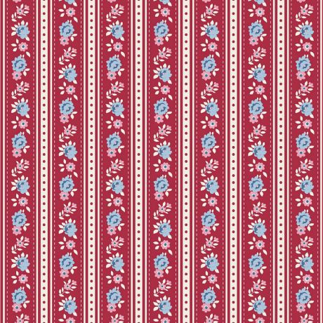 Tissu Tilda Village Life agnes burgundy