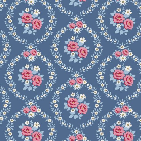 Tissu Tilda Village Life mable blue