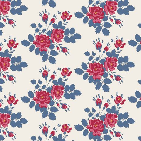 Tissu Tilda Village Life myrtle blue