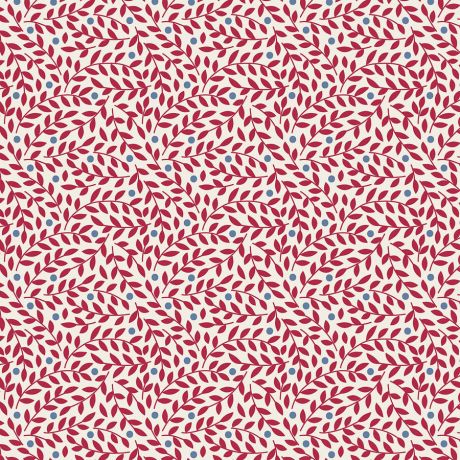 Tissu Tilda Village Life lilian burgundy