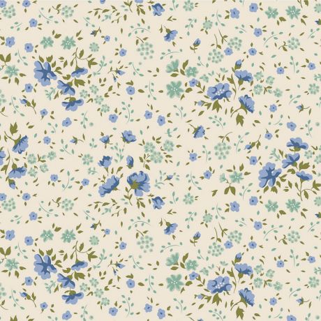 Tissu Tilda laize de 274 cm ellie blue/teal
