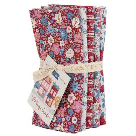 Tilda Tilda Village Life bundle burgundy 54x48cm x 5pcs