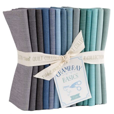 Tilda chambray fat quarter bundle 54x48cm x 14pcs