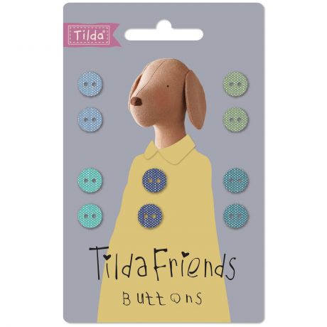 Carte de boutons Tilda friends chambray 9mm