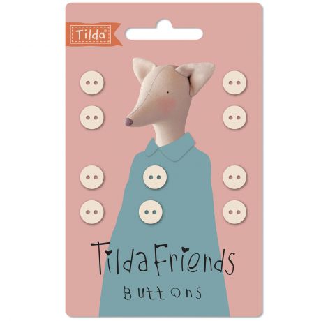Carte de boutons Tilda friends cotton neutre 9mm