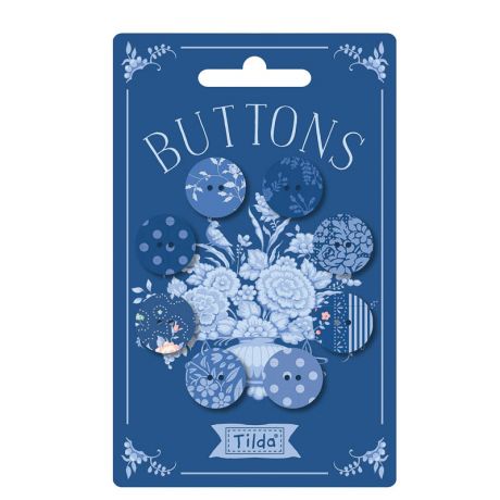 Boutons Tilda Something Blue 16mm x 8pcs dark