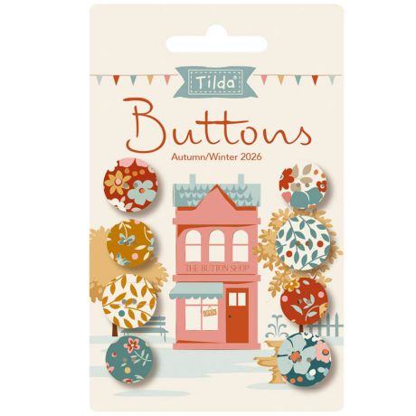 Boutons Tilda Village Life autumn 14mm/16mm x 4pcs