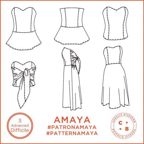 Patron Coralie Bijasson Amaya robe bustier 34/56