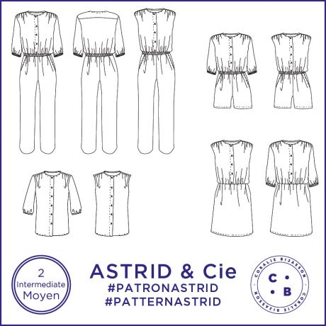 Patron Coralie Bijasson Astrid blouse robe 34/56