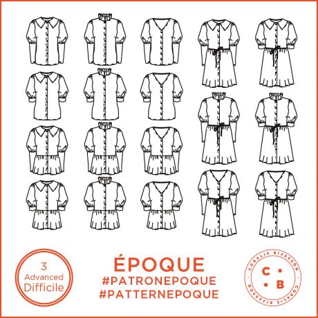 Patron Coralie Bijasson Epoque robe tunique 34/48