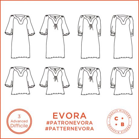 Patron Coralie Bijasson Evora robe tunique 34/56