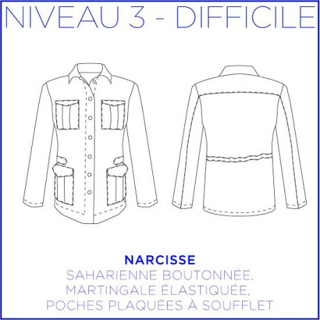 Patron Coralie Bijasson Narcisse veste 34/48