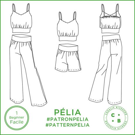 Patron Coralie Bijasson Pelia short/pantalon 34/56