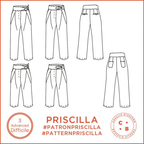 Patron Coralie Bijasson Priscilla pantalon 34/56