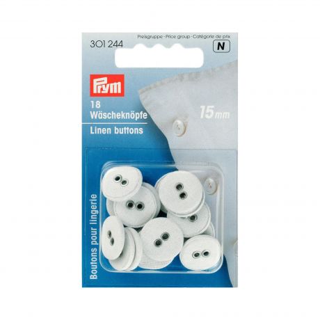 Bouton 15mm blanc x18