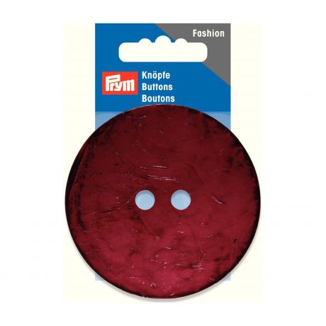 Bouton 2 trous coco rond rouge 70mm