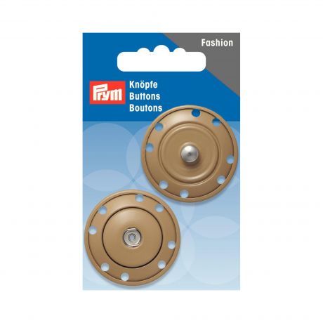 Boutons pression  coudre 35mm beige