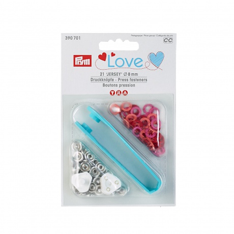 Prym love boutons pression jersey color rouge 8 mm