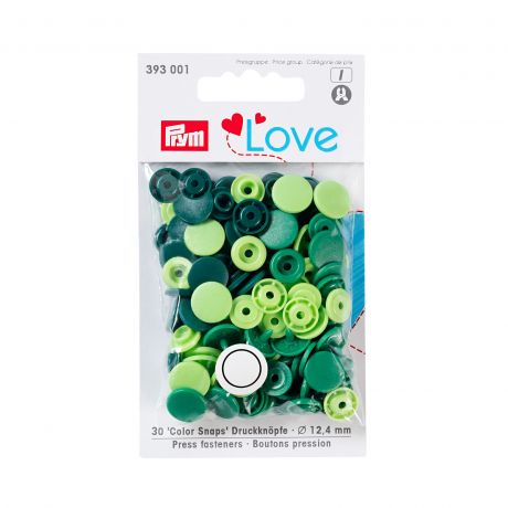 Prym love boutons pression plastique vert 12 mm