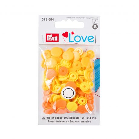 Prym love boutons pression plastique jaune 12 mm