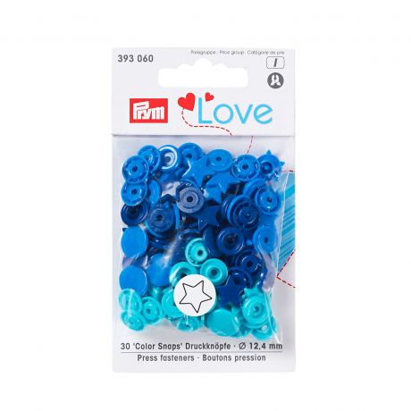 Prym love boutons press. etoile 12,4mm bleu/turquo
