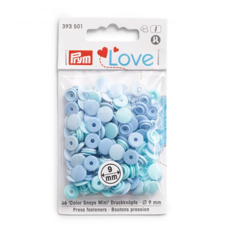 Prym love boutons pression color snaps mini bleu c