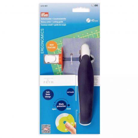 Cutter rotatif ergonomic 45mm + guide de coupe
