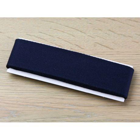 Ruban serg� de coton 20mm bleu marine(3m)